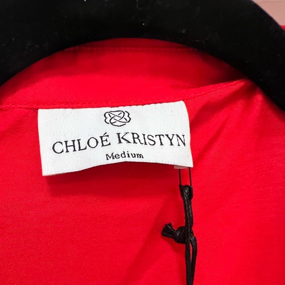 NWT Chloe Kristyn Erin Button Down Top with Tie Belt - Picture 9 of 13